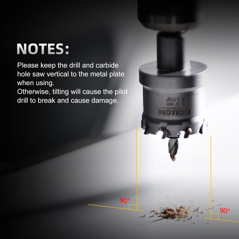 Mollom (4-5/16''|110mm) Heavy Duty Carbide Hole Saw with 2 Pilot Drill Bits  Hole Cutter cuts Stainless Steel  mild Steel  Iron  Copper  Brass  Plastic - Image 4